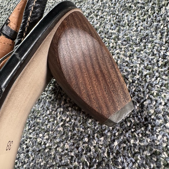 Karston Black Leather Slingback Heels - Picture 6 of 8